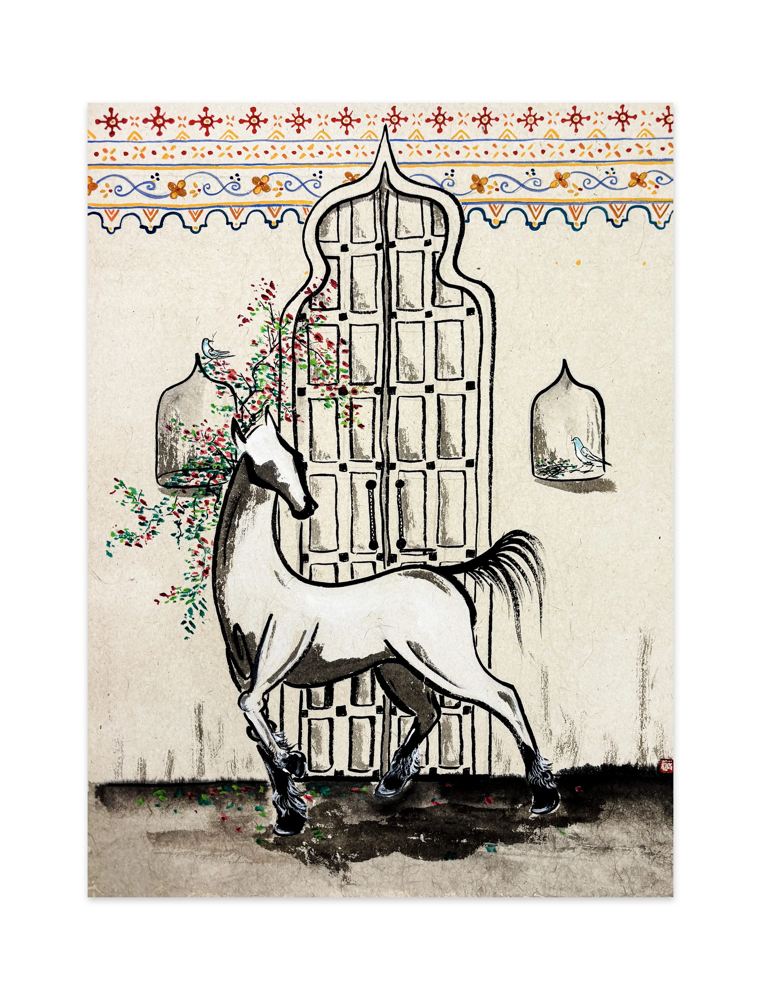 Beyond The Gate // available
70cmH x 50cmL
Ink & Acrylic on Rice Paper
2026