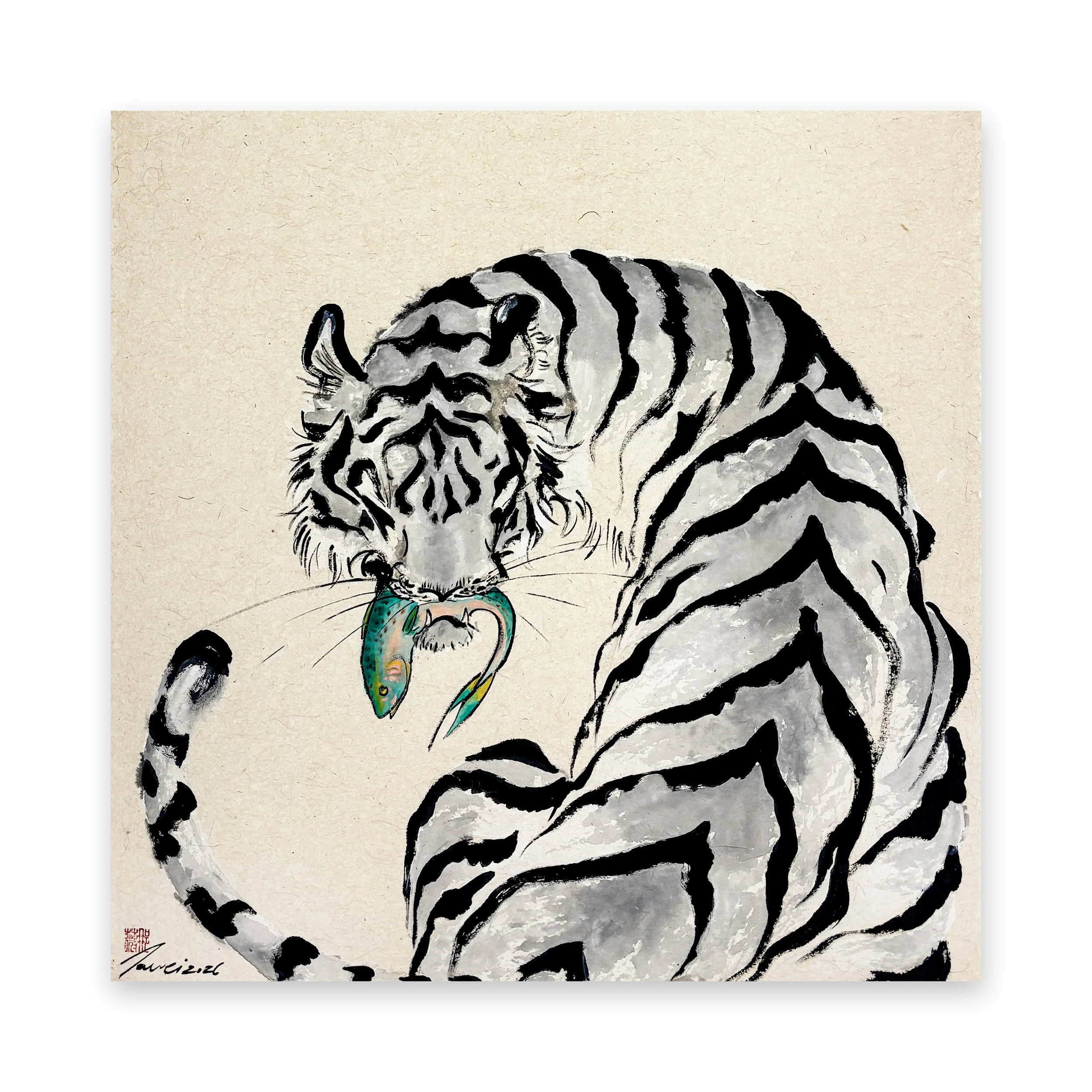Glory of The Hunt // sold
70cmH x 70cmL
Ink & Acrylic on Rice Paper
2026