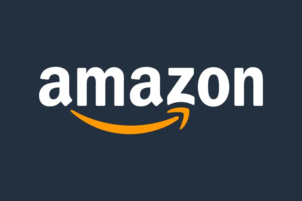 The Amazon logo with the word 'amazon' in white lowercase letters on a dark background, featuring an orange arrow curving from the 'a' to the 'z'.