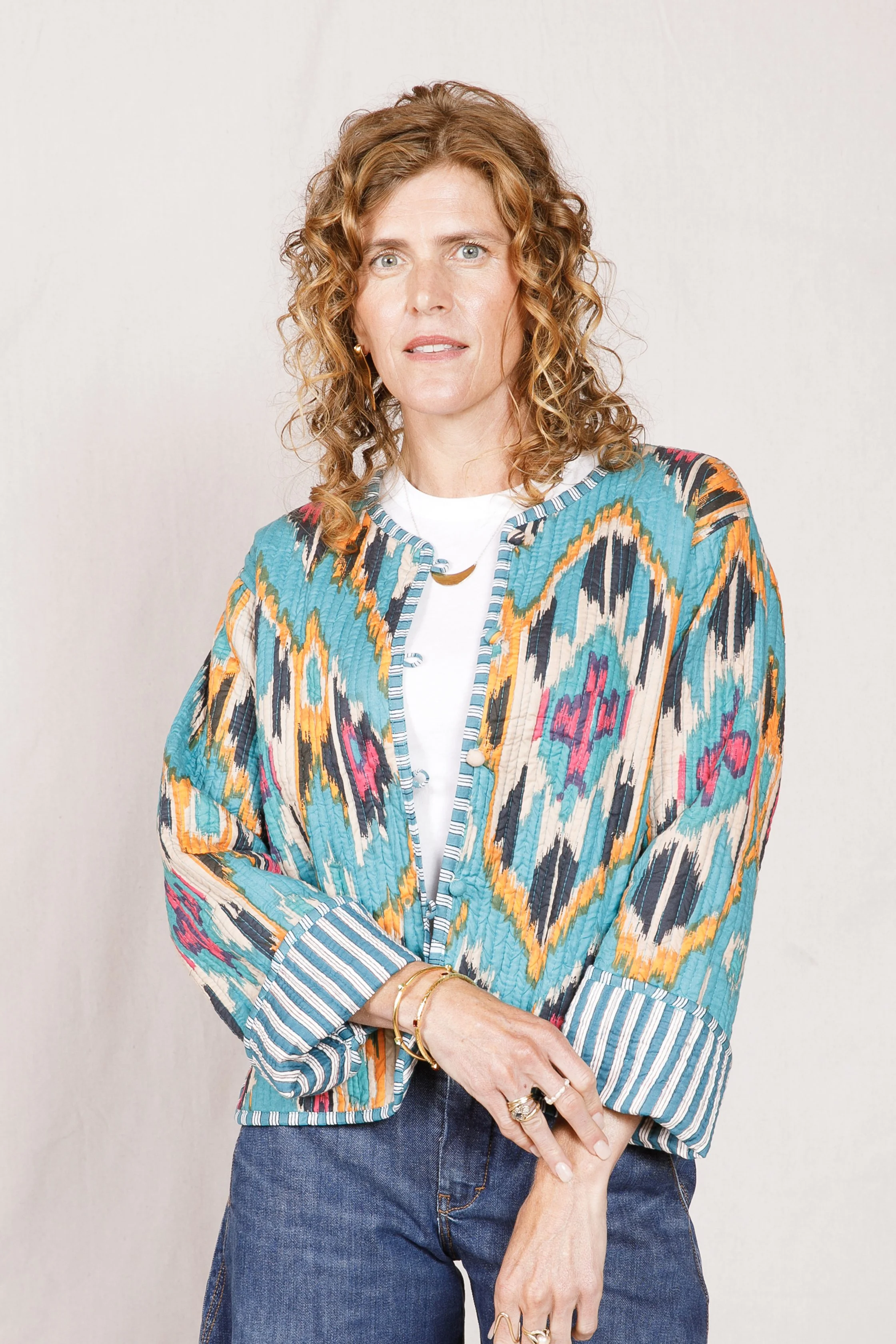 Ikat Reversible Quilted Jacket