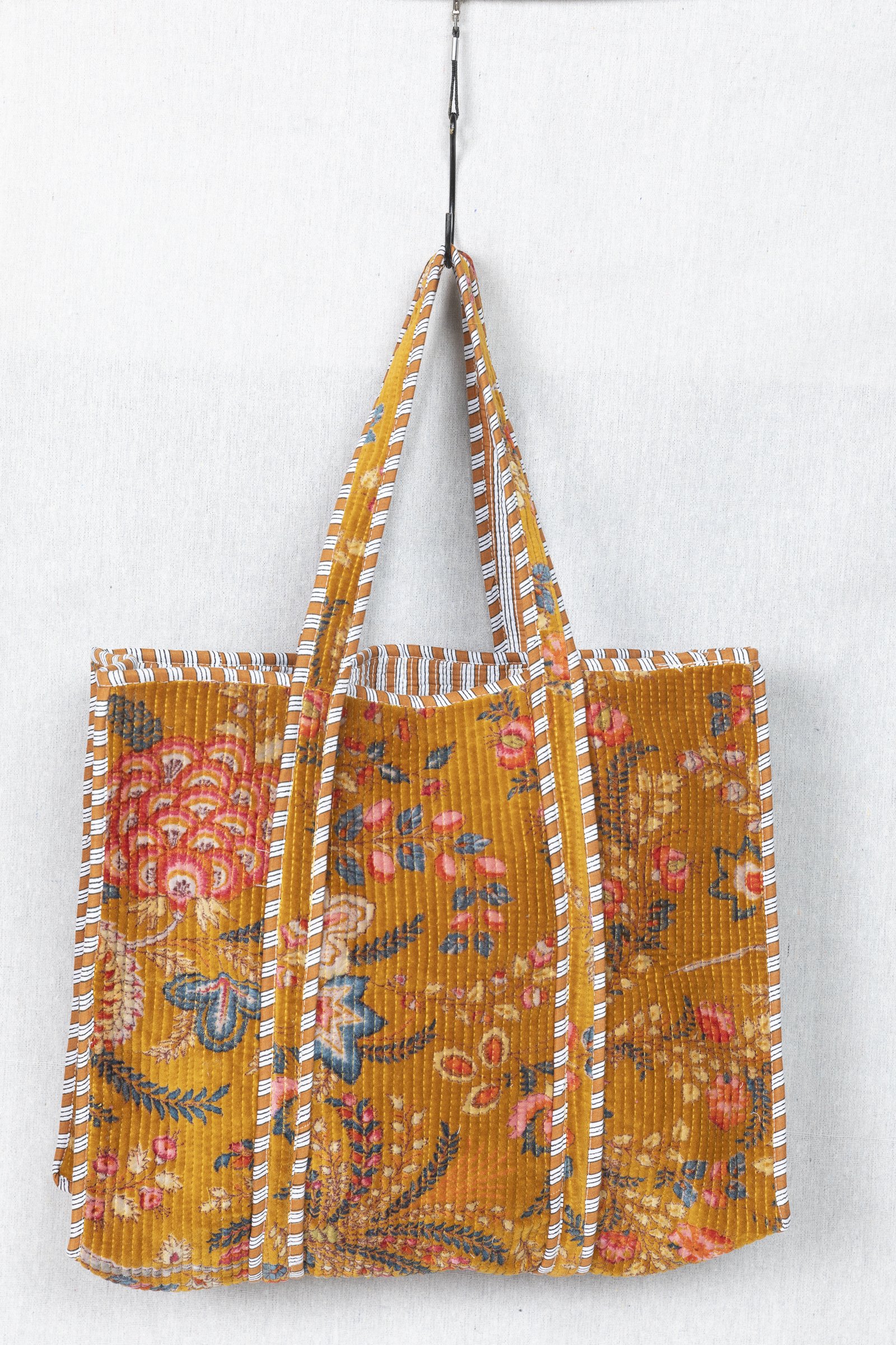 Flora Hand Printed Tote Bag (Pecan)