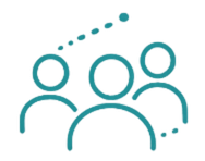 Three stylized human figures