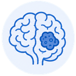 Illustration of a human brain with a gear symbol inside.