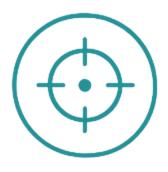 A teal-colored target