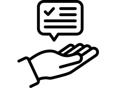 Icône conseil et accompagnement : étude de l’usage, budget, quantité et délai, avec recommandations de marquage et matériaux.