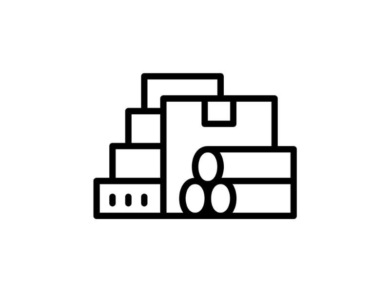 Icône matériaux ciblés : matières recyclées, biosourcées ou réutilisables pour une éco-conception responsable.