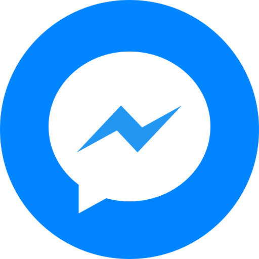 Facebook Messenger app icon with a blue background and a white speech bubble containing a blue lightning bolt.