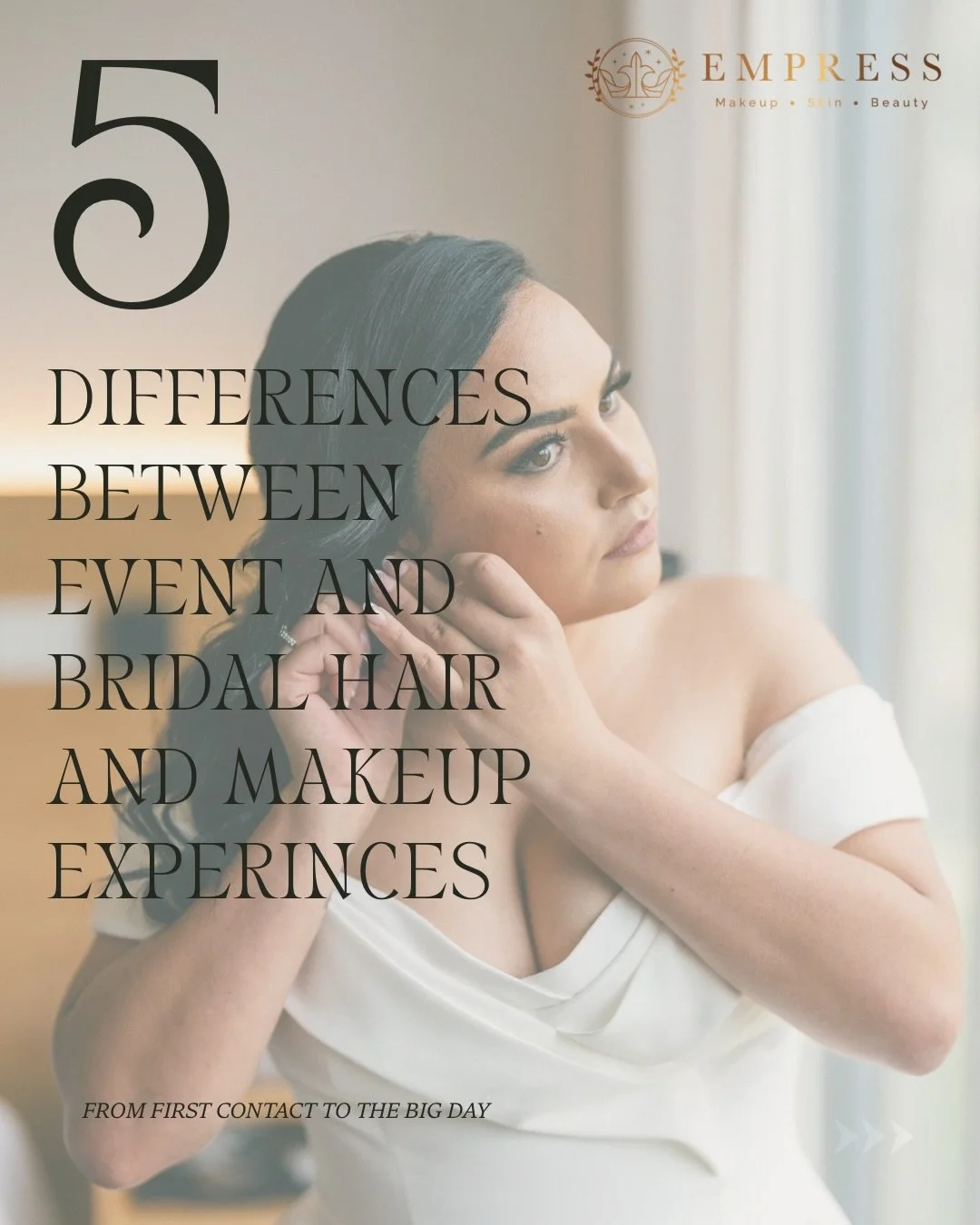 What is the difference between bridal and events? 

While both are about making you feel beautiful and confident, bridal styling goes far beyond a glam service and selecting the right bridal stylist for your big day is crucial in determining how seam