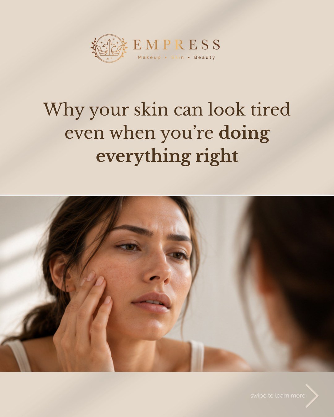 Your skin can look tired even when you have a good skincare routine. 

Dullness, uneven texture, dehydration and a loss of firmness can all contribute to that tired-looking appearance. Sometimes, adding another product is not the answer. Your skin ma
