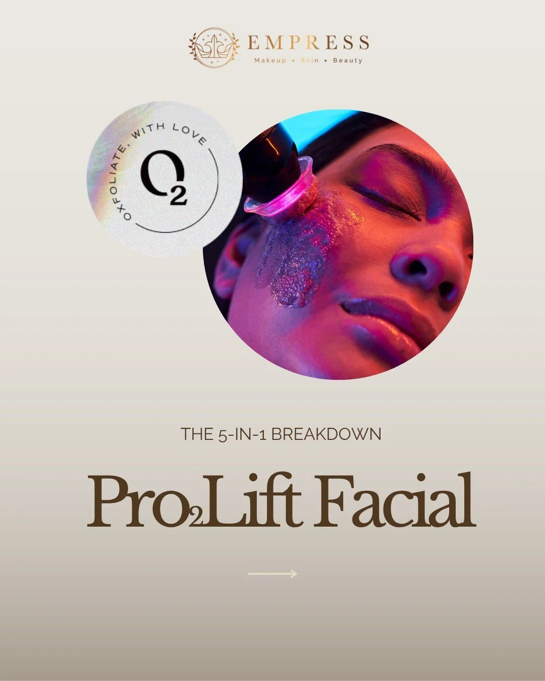 The 5-in-1 Pro₂Lift Facial: More than just a facial.

What if your skin treatment could do more in one appointment? 🤎

The Pro₂Lift Facial combines five advanced technologies to help your skin look smoother, firmer and more radiant.

Here&rsquo;s wh