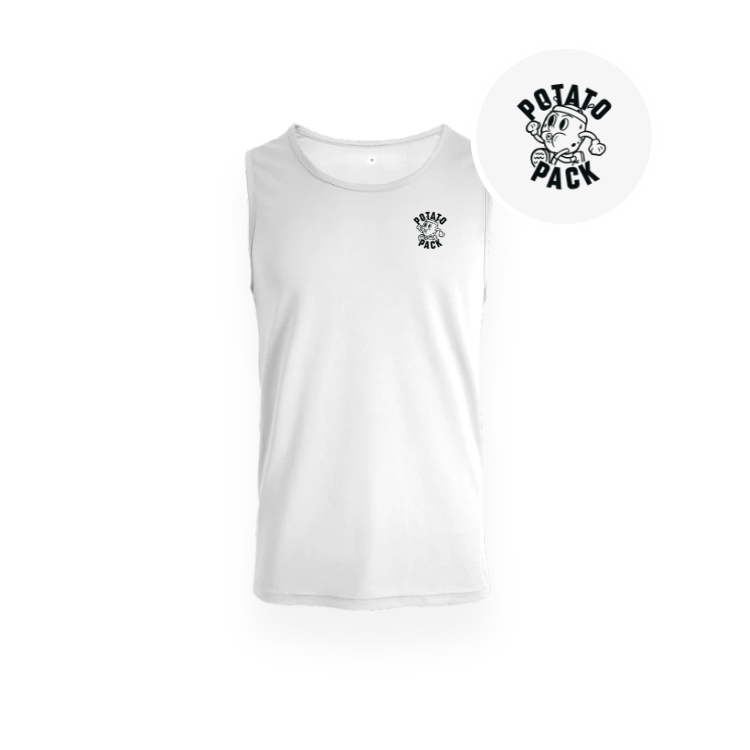 Potato Pack Active Singlet White Front.png