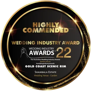 Shambala Estate – Highly Commended in the 2022 Wedding Industry Awards.