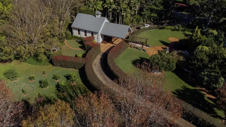 The landscaped grounds of Shambala Estate