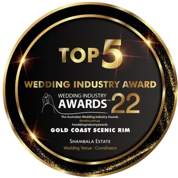 Shambala Estate – Top 5 winner in the 2022 Wedding Industry Awards.