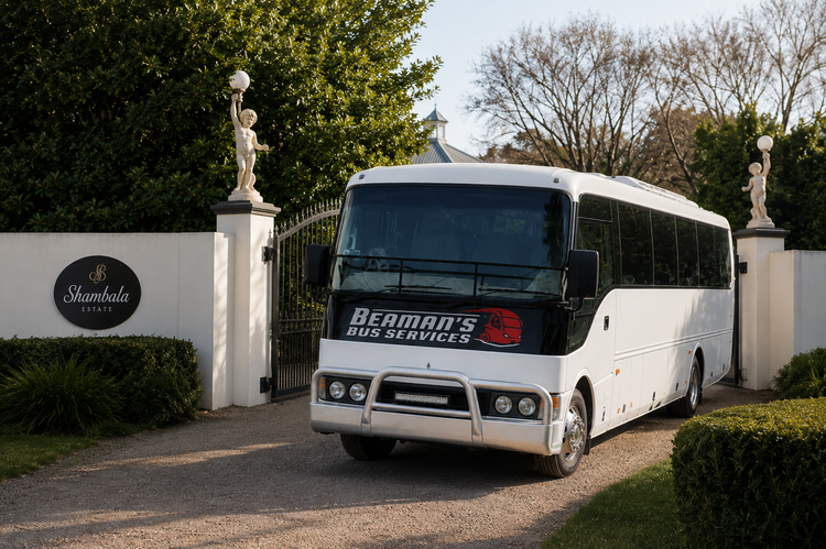beamans bus service  at Shambala Estate