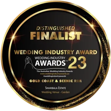 Shambala Estate – Distinguished Finalist in the 2023 Wedding Industry Awards.