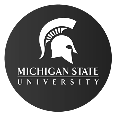 Michigan State University Spartan logo in black and white