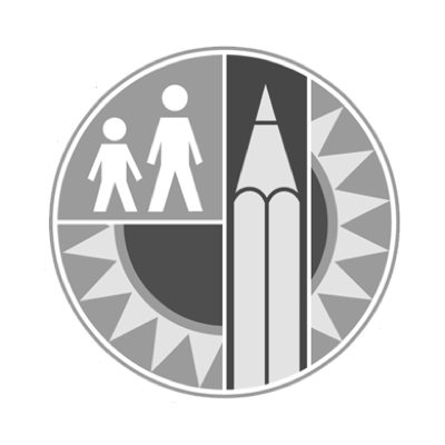 Logo of Los Angeles Unified School District with a circular design featuring a pencil and symbolic children, and the text 'Los Angeles Unified School District - Board of Education'.