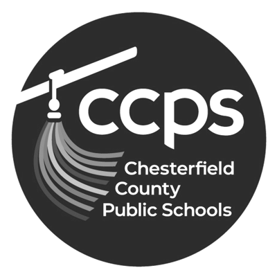 CCPS logo for Chesterfield County Public Schools with a stylized graduation cap and arc design.