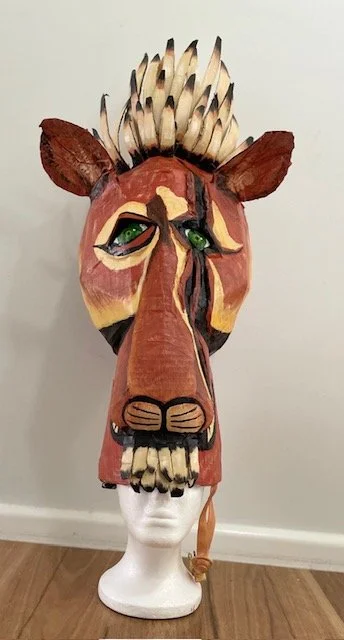 Lioness costume mask for musical theatre production of The Lion King