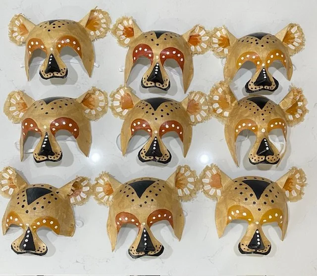 Lion cub costume mask for musical theatre production of The Lion King