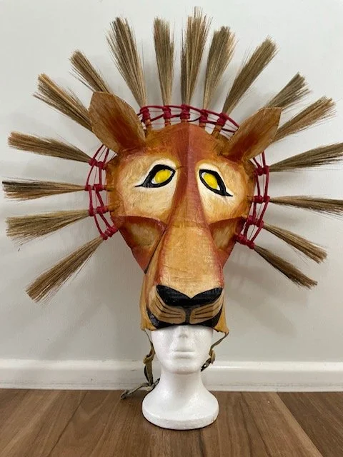 Lioness costume mask for musical theatre production of The Lion King