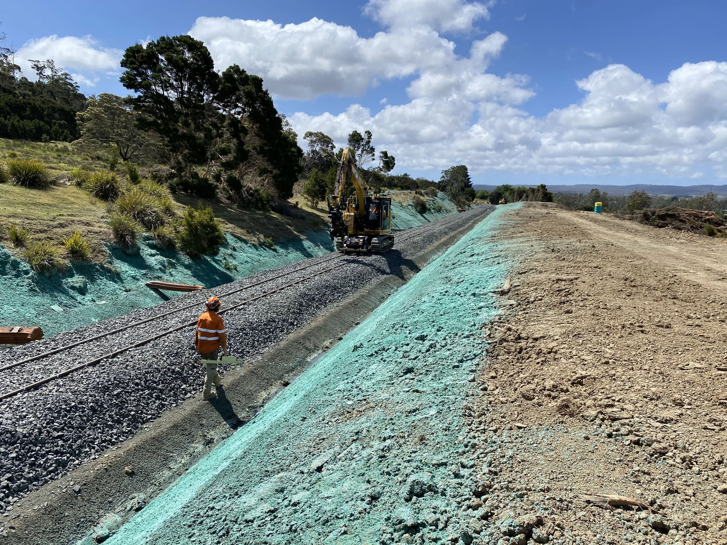 REVEG Tasmania  landscape TAS RAIL hydromulching Tasmania 