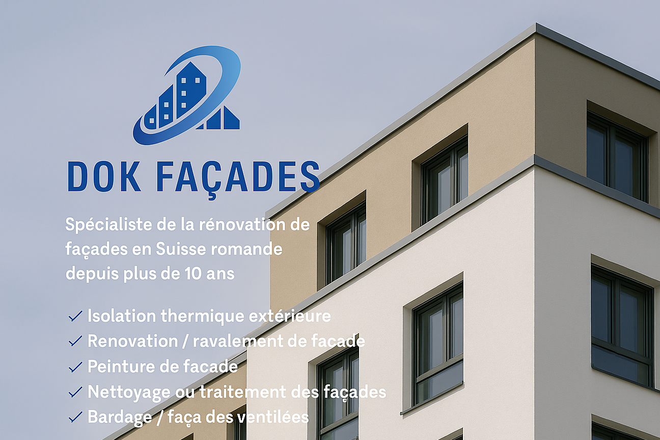 Entreprise DOK Façades spécialisée en isolation thermique extérieure et rénovation de façades en Suisse romande