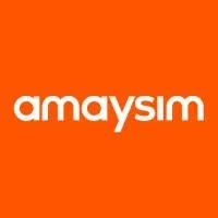 Orange Hintergrund mit weißem Text 'amaysim'