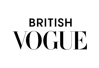 British Vogue logo in black text on a white background.