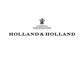 The official logo of Holland & Holland, featuring a crest and text.