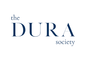 Logo of the DURA Society with the name in blue and black text.