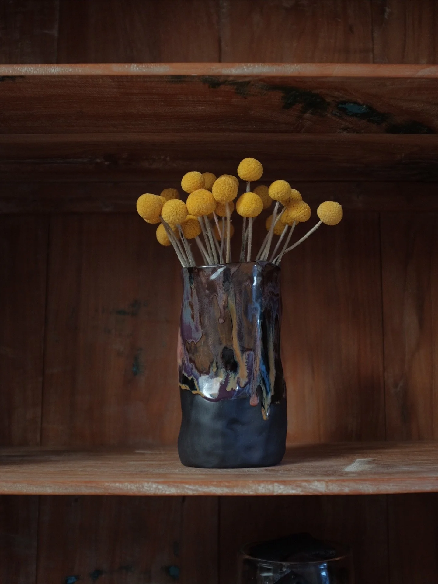 My first time using coloured glaze on black clay &amp; I love it