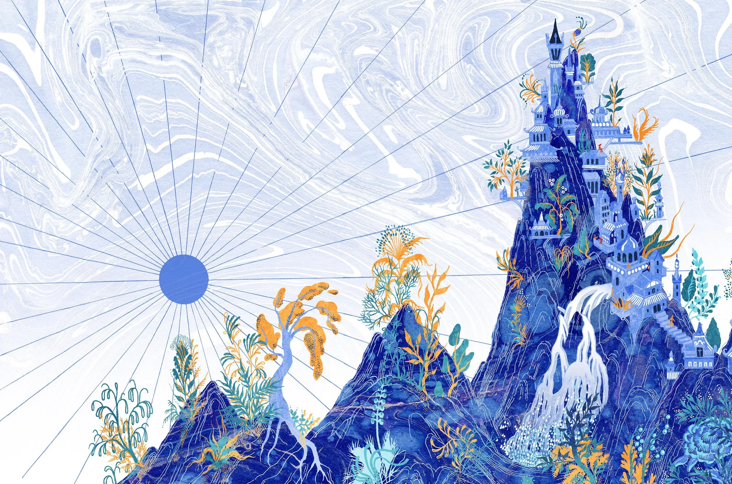 &laquo; Tout en haut du Mont C&eacute;ladon &raquo; est le quatri&egrave;me tirage issu de Fruits bleus, le magnifique ouvrage de @valentine.clc publi&eacute; aux &eacute;ditions @sens.dessus.dessous.editions

Dans un tr&egrave;s beau format, d&eacut