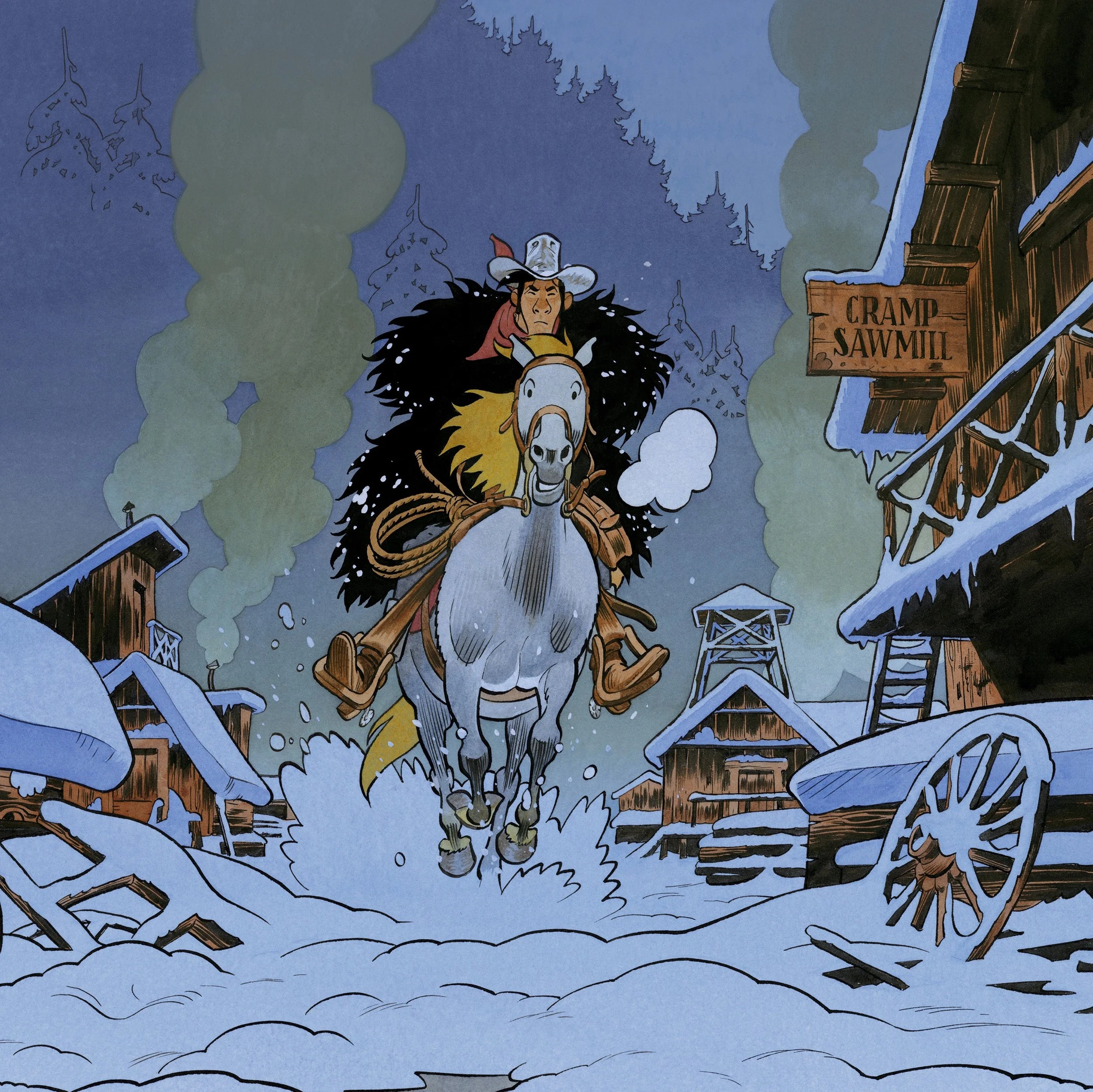 Galop dans la neige – Matthieu Bonhomme
