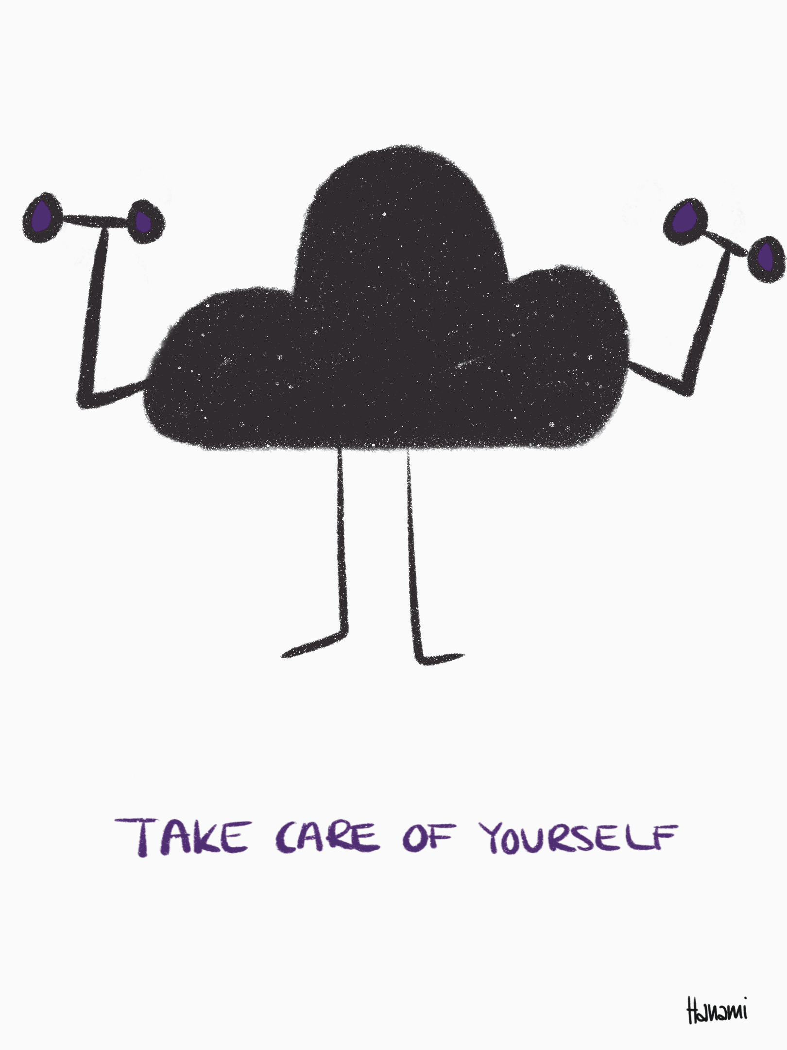 Postkarte Black Cloud - Hanteln