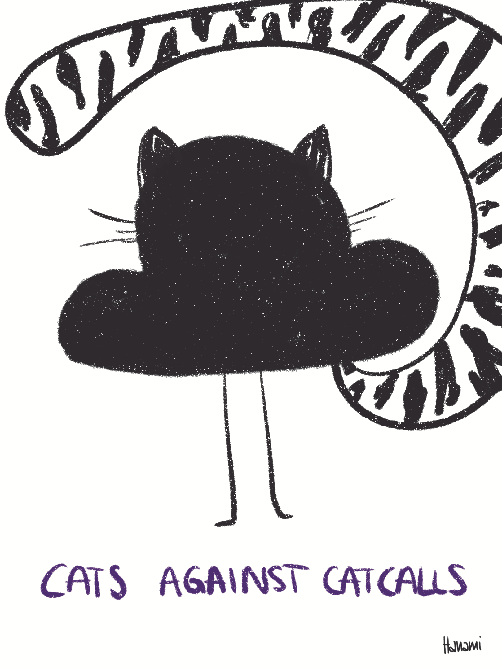 Postkarte Black Cloud - Catcalling
