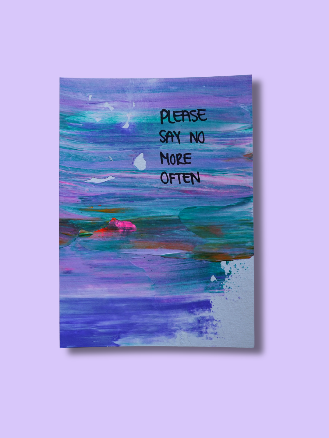 Unikat, Einzelstück, acrylkunst, Emotionen, Postkarte, karte, nein