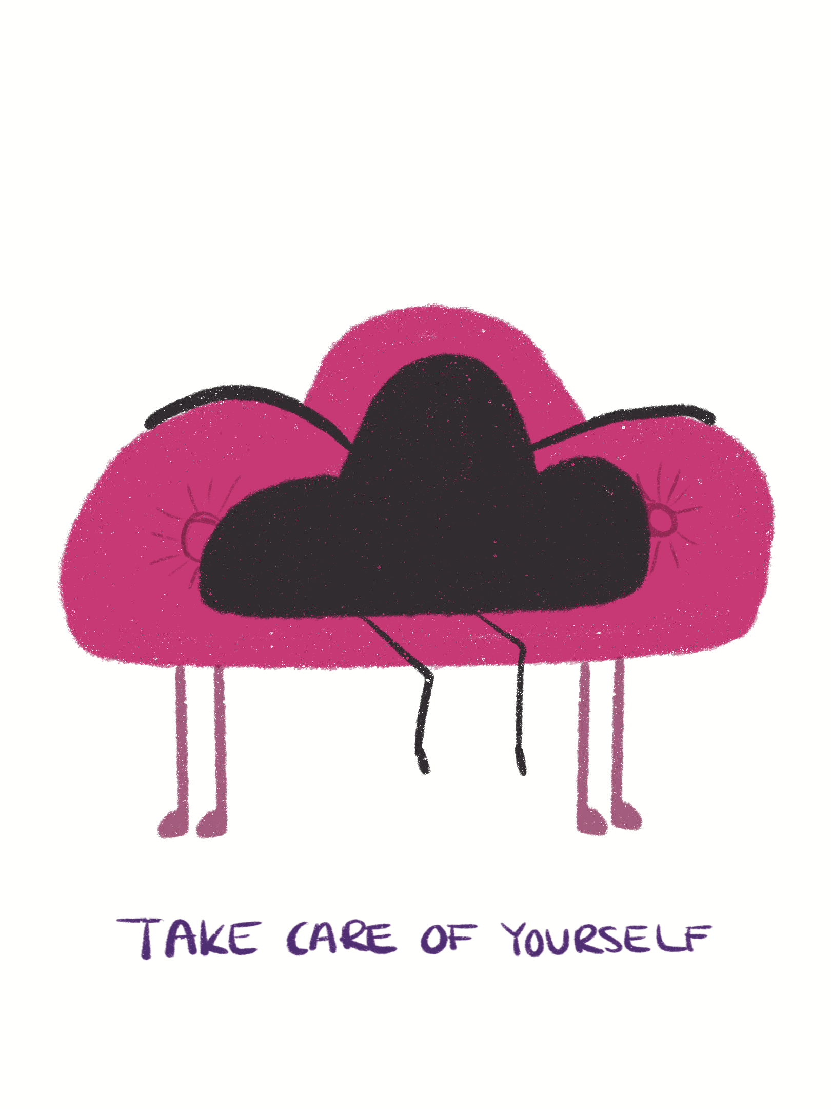 Postkarte Black Cloud - Sofa