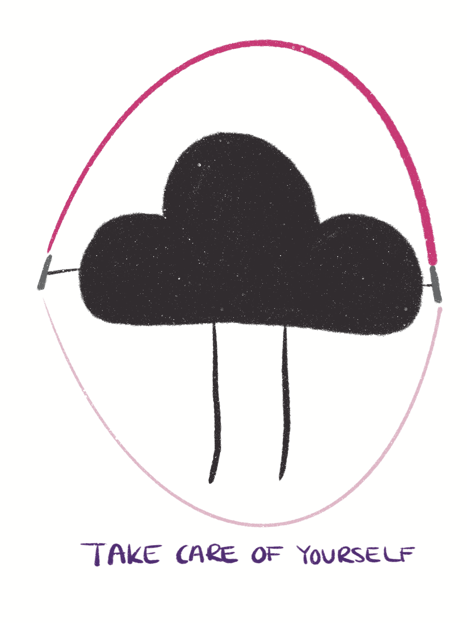 Postkarte Black Cloud - Seilspringen
