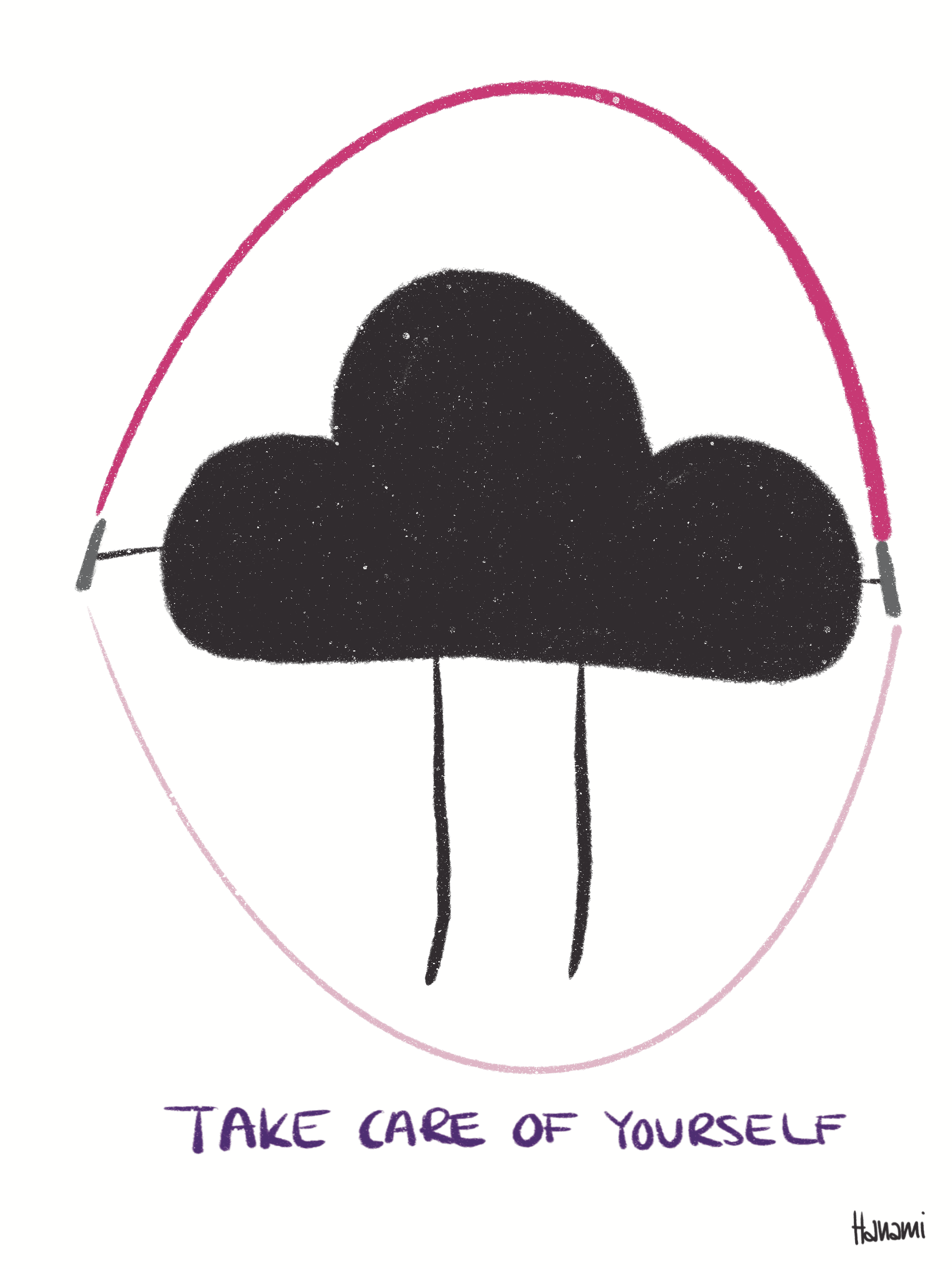 Postkarte Black Cloud - Seilspringen