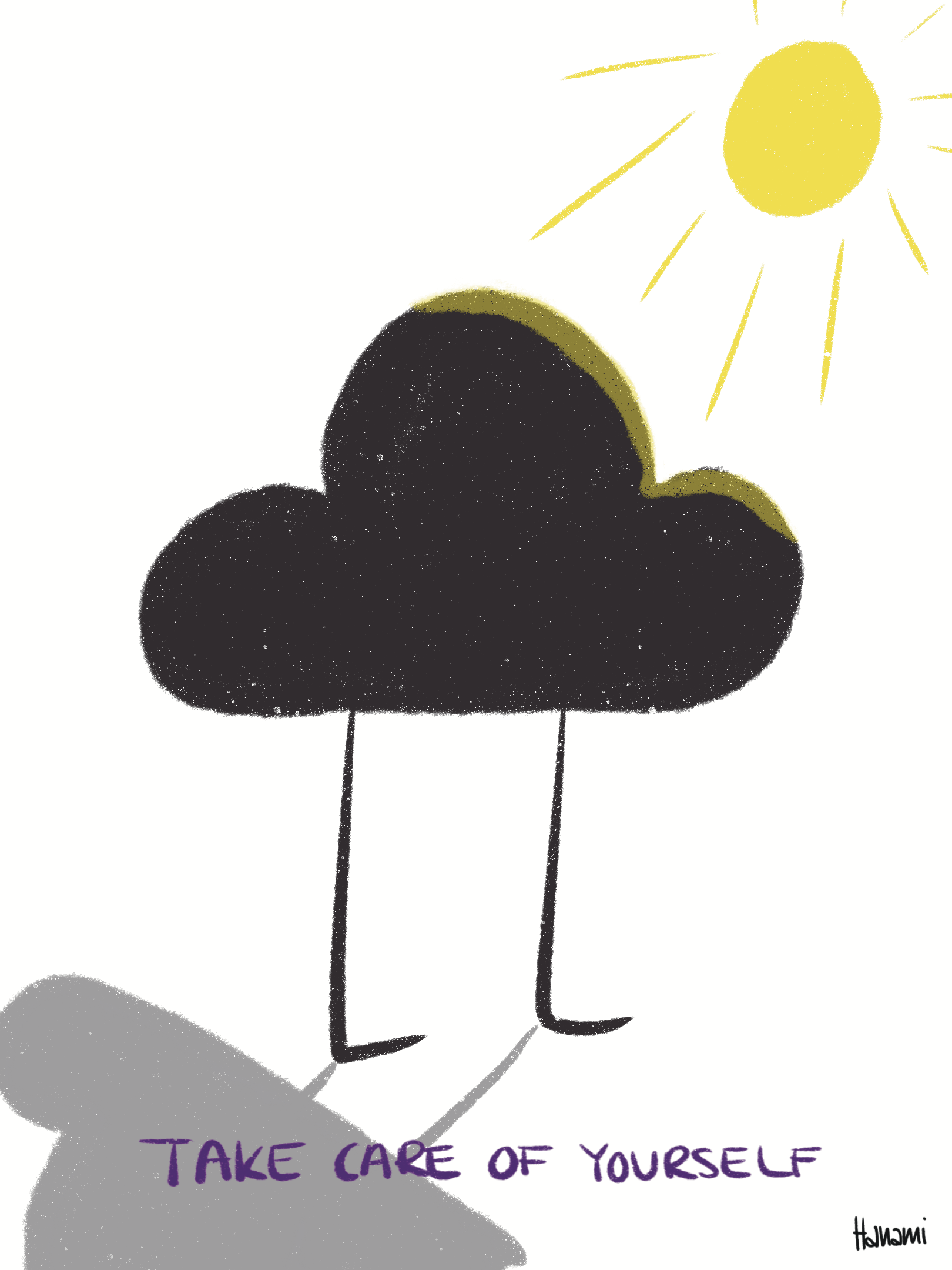 Postkarte Black Cloud - Sonne