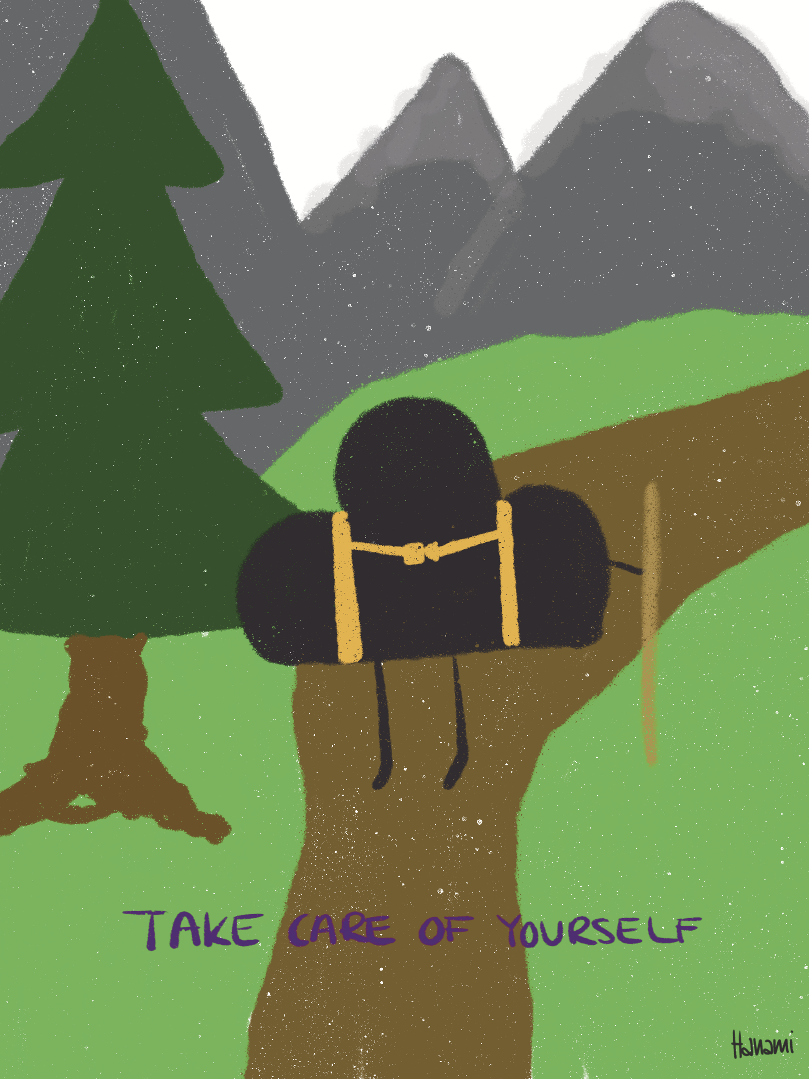 Postkarte Black Cloud - Wandern