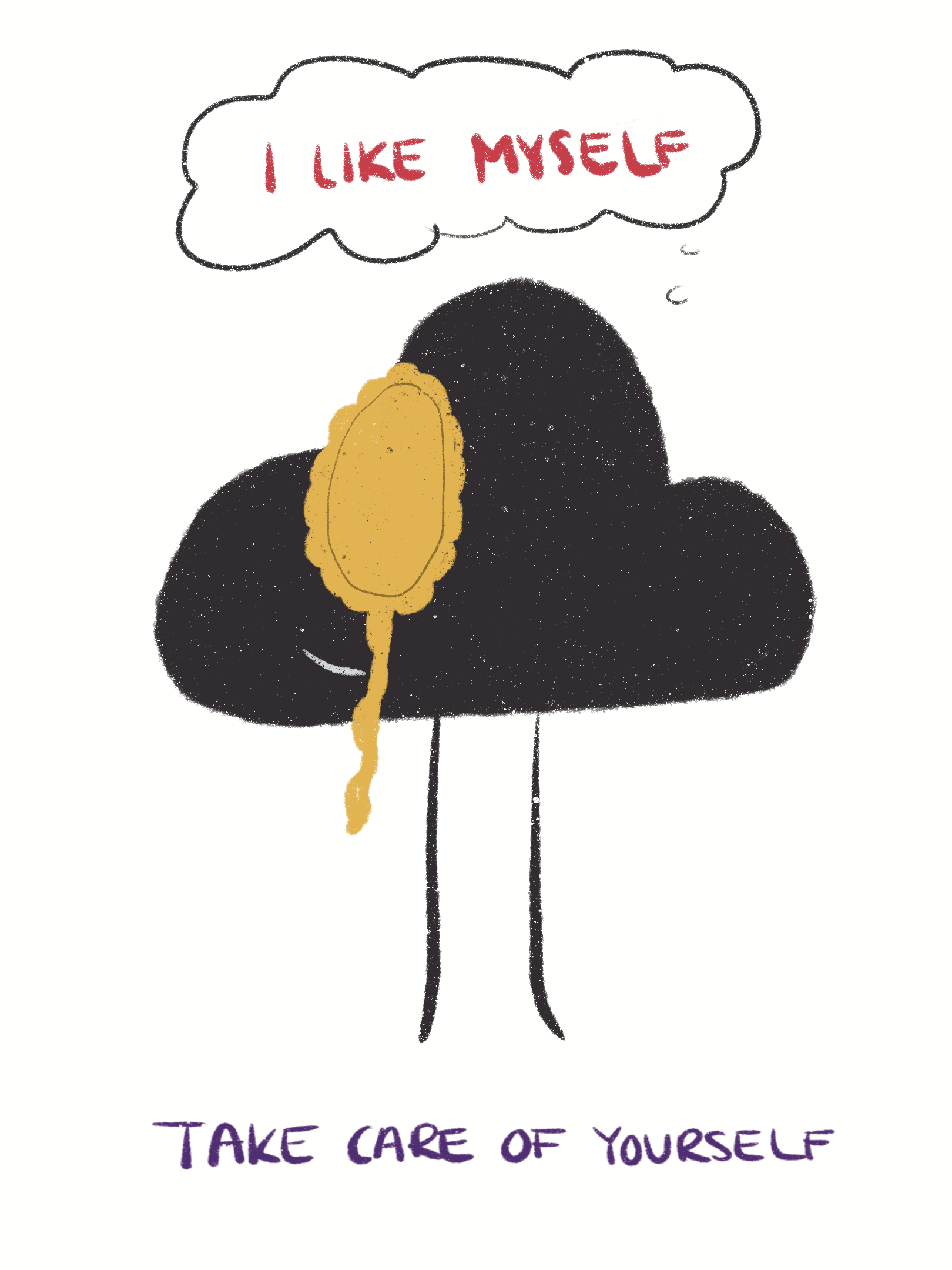 Postkarte Black Cloud - I like myself