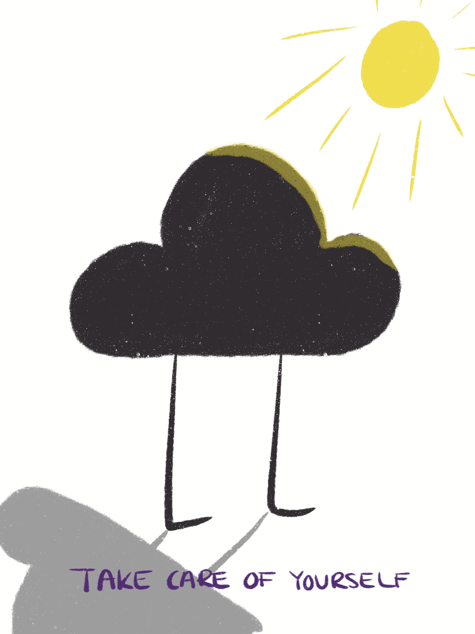 Postkarte Black Cloud - Sonne