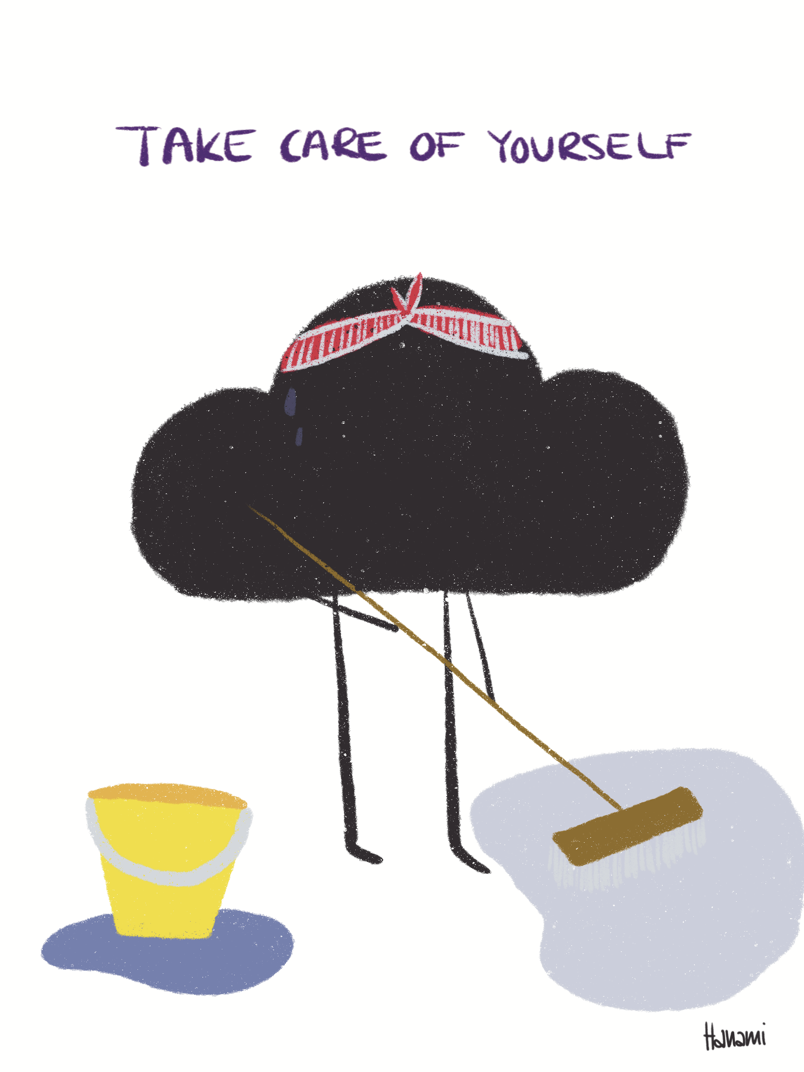 Postkarte Black Cloud - Putzen