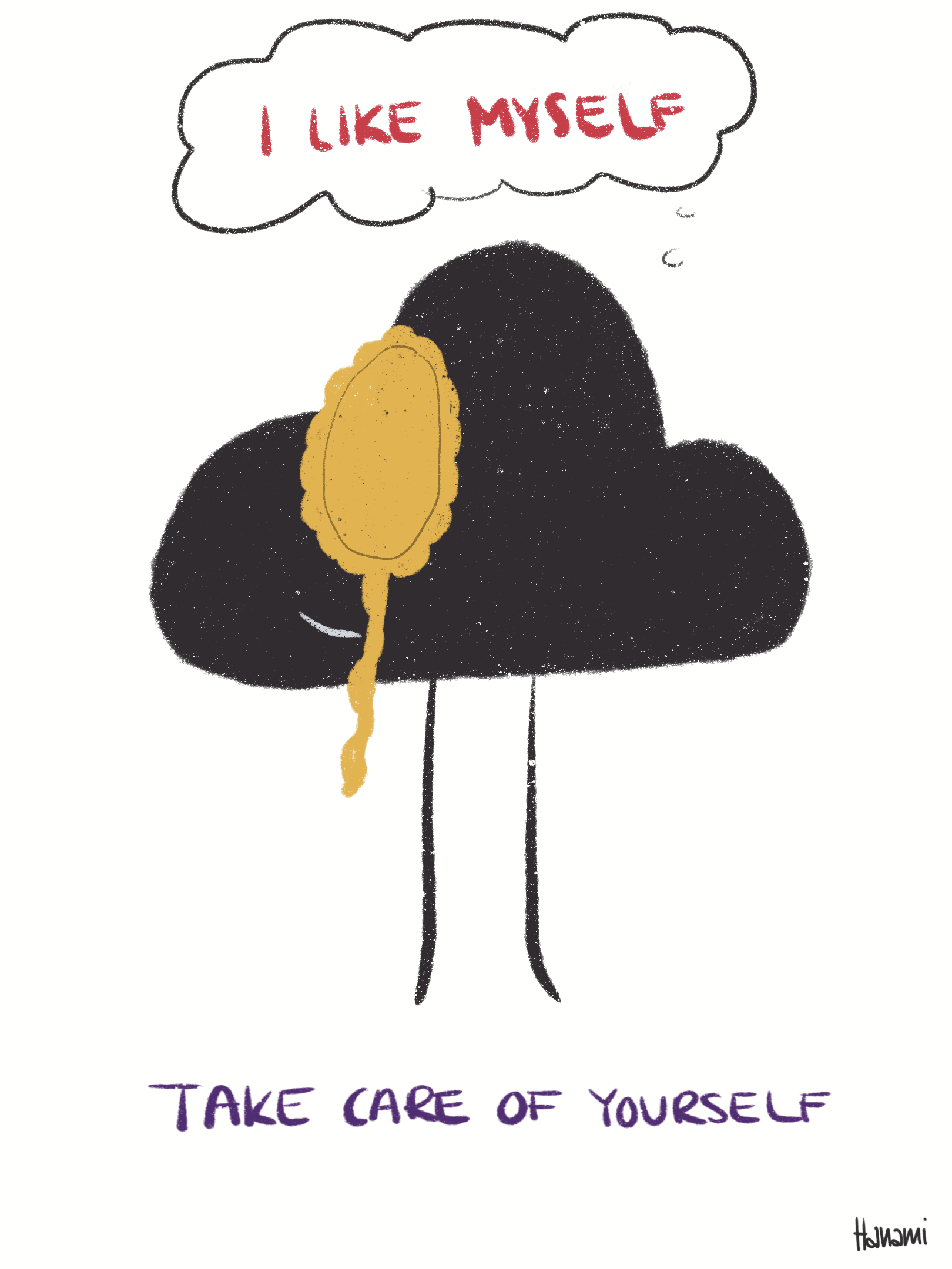 Postkarte Black Cloud - I like myself