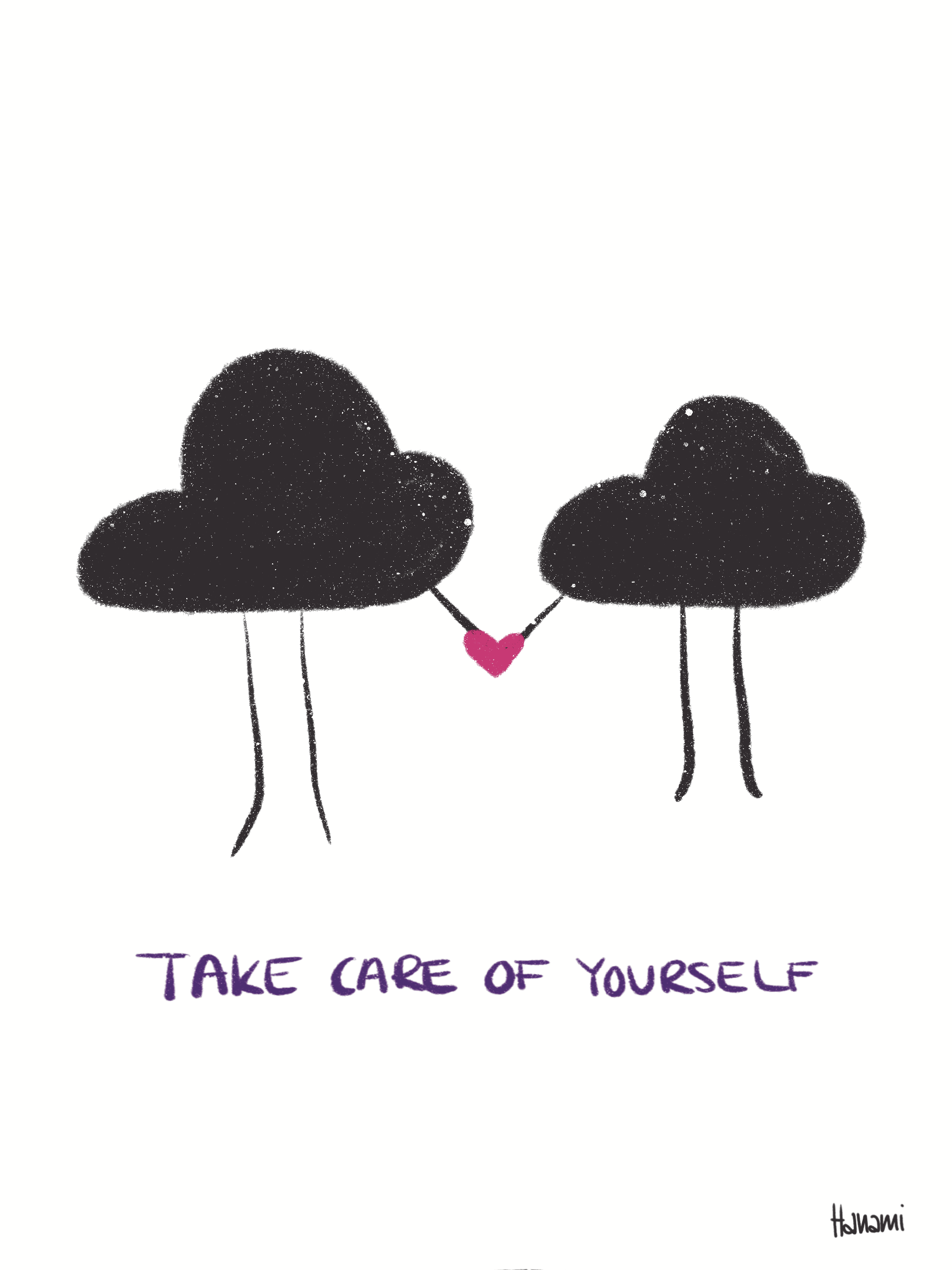 Postkarte Black Cloud - Hand in Hand