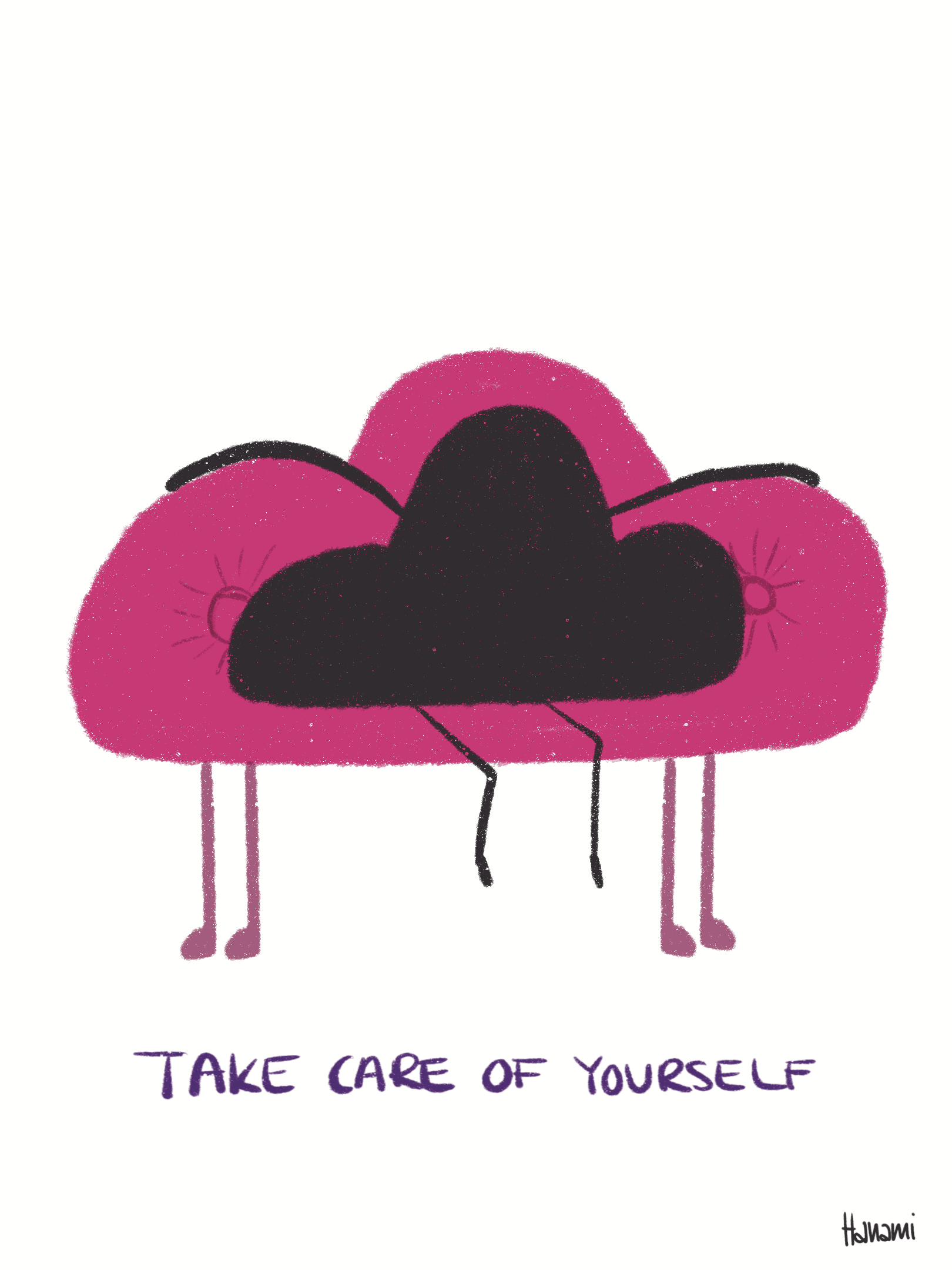 Postkarte Black Cloud - Sofa