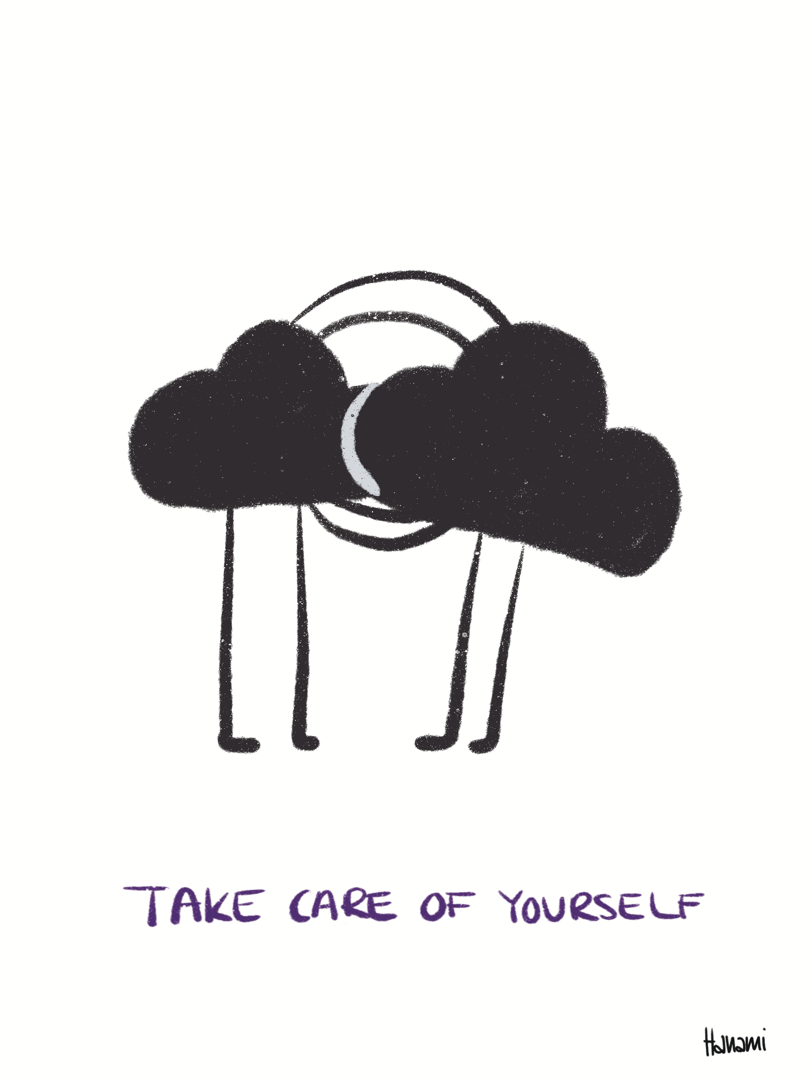 Postkarte Black Cloud - Umarmung